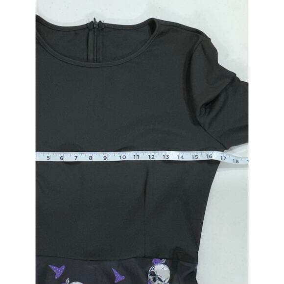 Halloween Dress Size Medium Witch Hat Skulls Fit & Flare Midi Stretchy - Picture 7 of 8